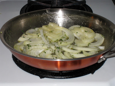 Begin sautéing onions