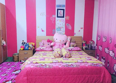 desain kamar tidur hello kitty terbaru