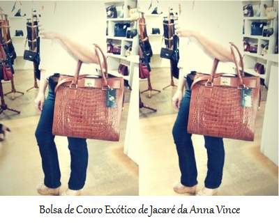 Bolsa em Couro Exótico da Anna Vince (Jacaré)