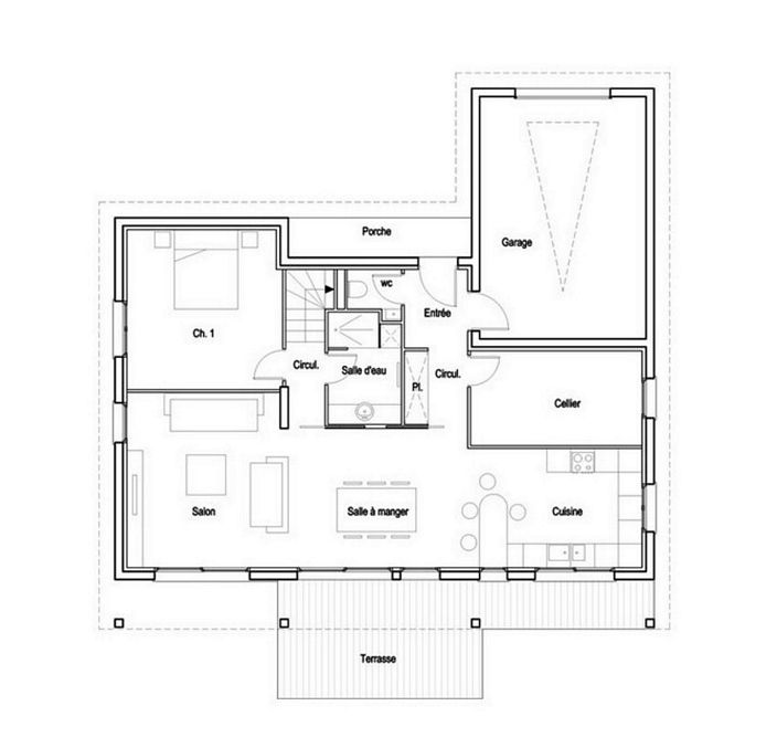 denah rumah lantai 2 ideal tampak minimalis