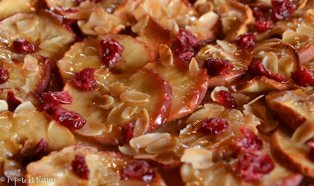 Tarte aux pommes, aux cranberries et gelée de pommes maison © Popote et Nature