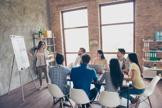 office workers on a meeting