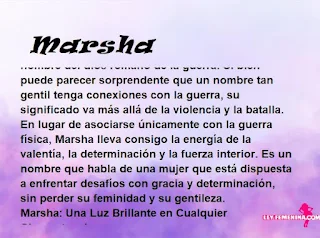 ▷ Significado del nombre Marsha