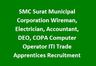 SMC Surat Municipal Corporation Wireman, Electrician, Accountant, DEO, COPA Computer Operator ITI Trade Apprentices Recruitment 2023 1000 Govt Jobs