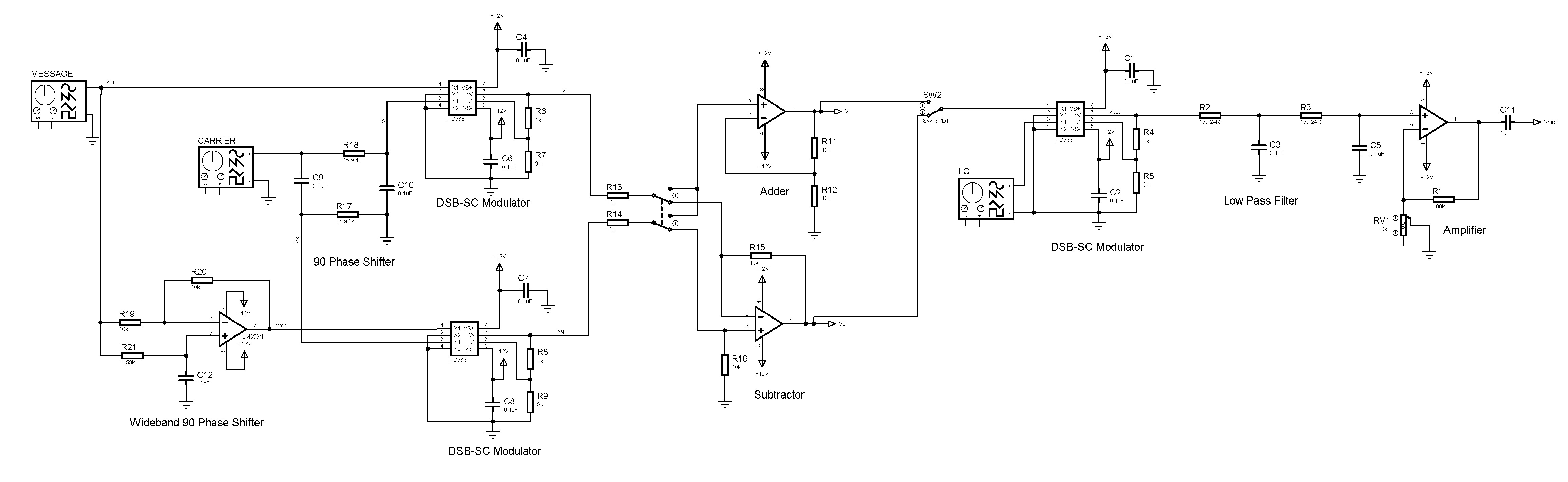 coherent detector circuit diagram for SSB demodulation