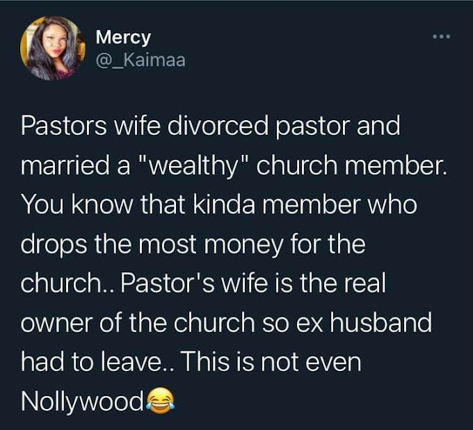 Lady divorces Pastor husband to marry wealthy church member