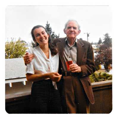 Alexis and Fred Blatt having fun on the deck at 19 Ramona Avenue in Piedmont in August 1980