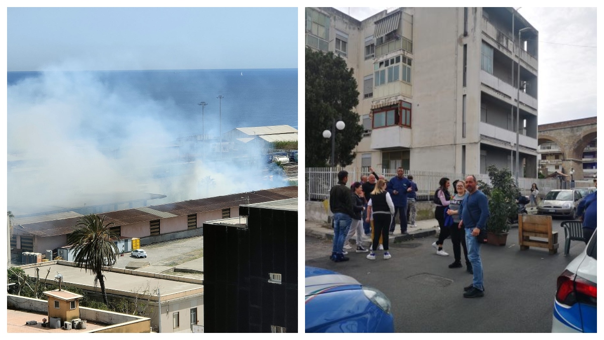 Incendio e protesta a Messina