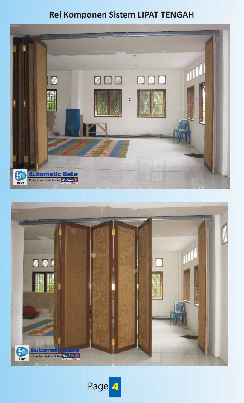  Pintu  Partisi Kayu Sekat Melipat Alf 3 Rel Komponen 