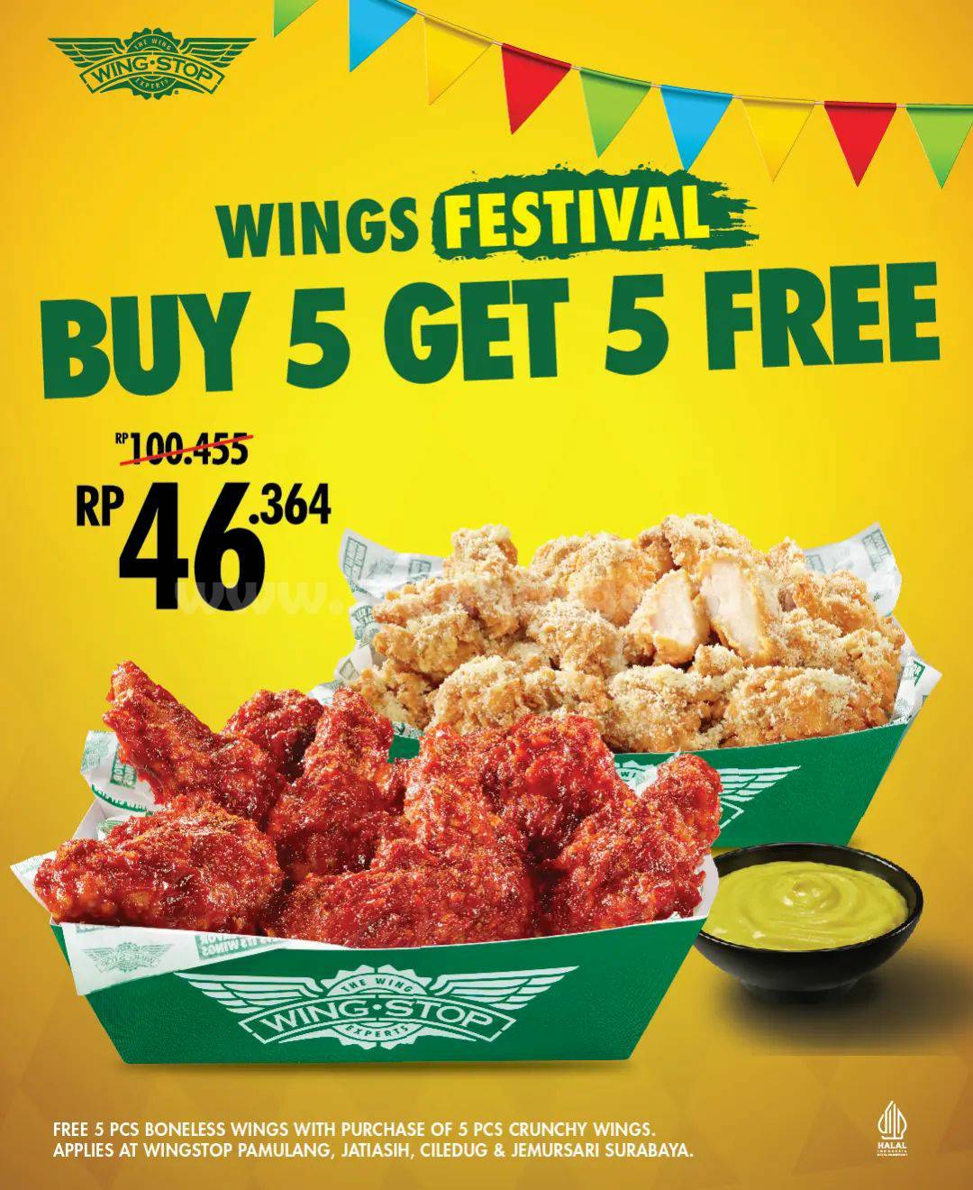 Promo Wingstop Festival Gratis 5 Boneles Wings