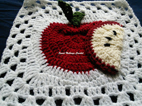 free crochet pattern, free crochet mitered granny square pattern, free crochet apple granny square pattern, free crochet apple motif pattern, free crochet cancer donation ideas, Project Chemo Crochet, Oswal Cashmilon, Pradhan Stores,