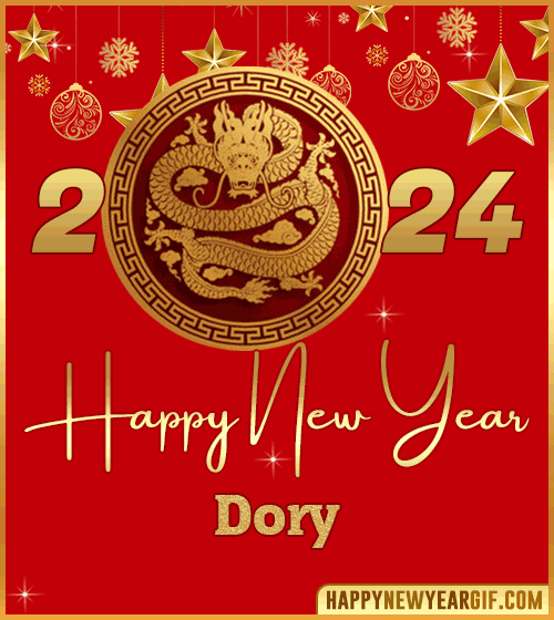 Happy New Year 2024 gif wishes Dragon Dory