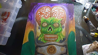 mars attacks oil painting