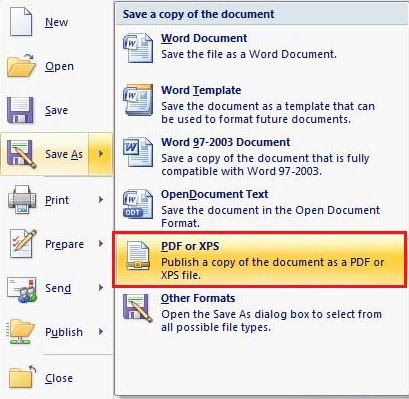 Cara Mengubah File DOC (Word) Menjadi PDF Tanpa Aplikasi di Word 2007 - TutorialCaraKomputer.com