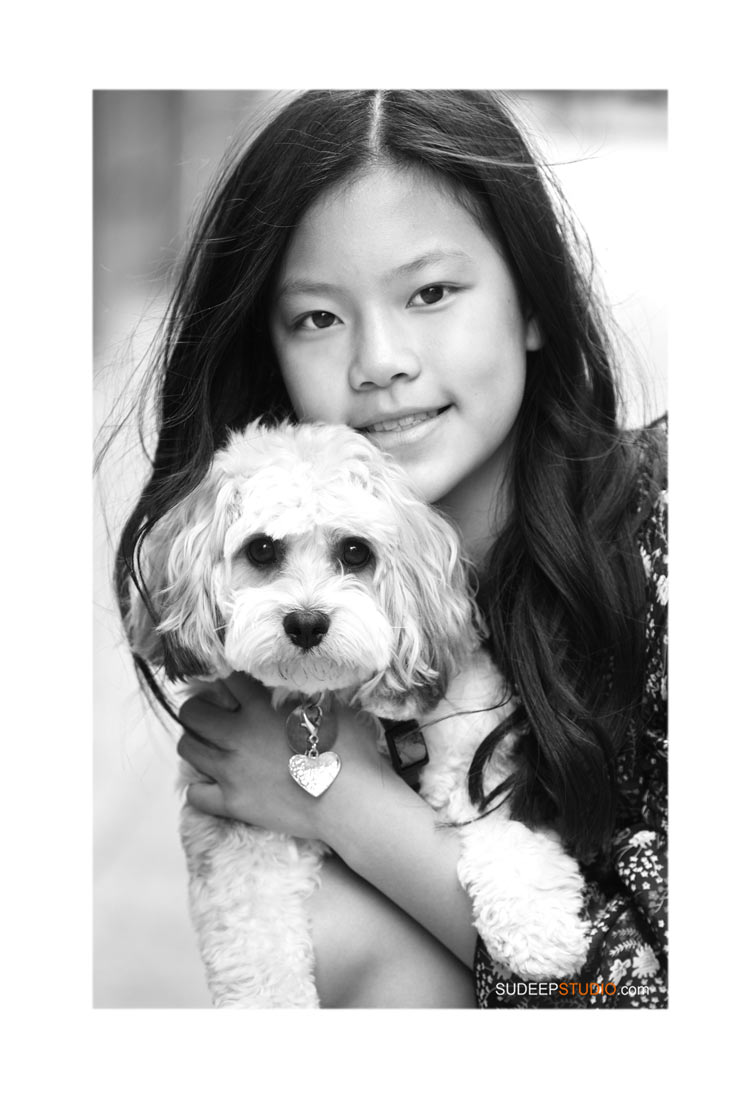 Modern Black and White Family Pictures for Teenage Girl by SudeepStudio.com Ann Arbor Family Portrait Photographer