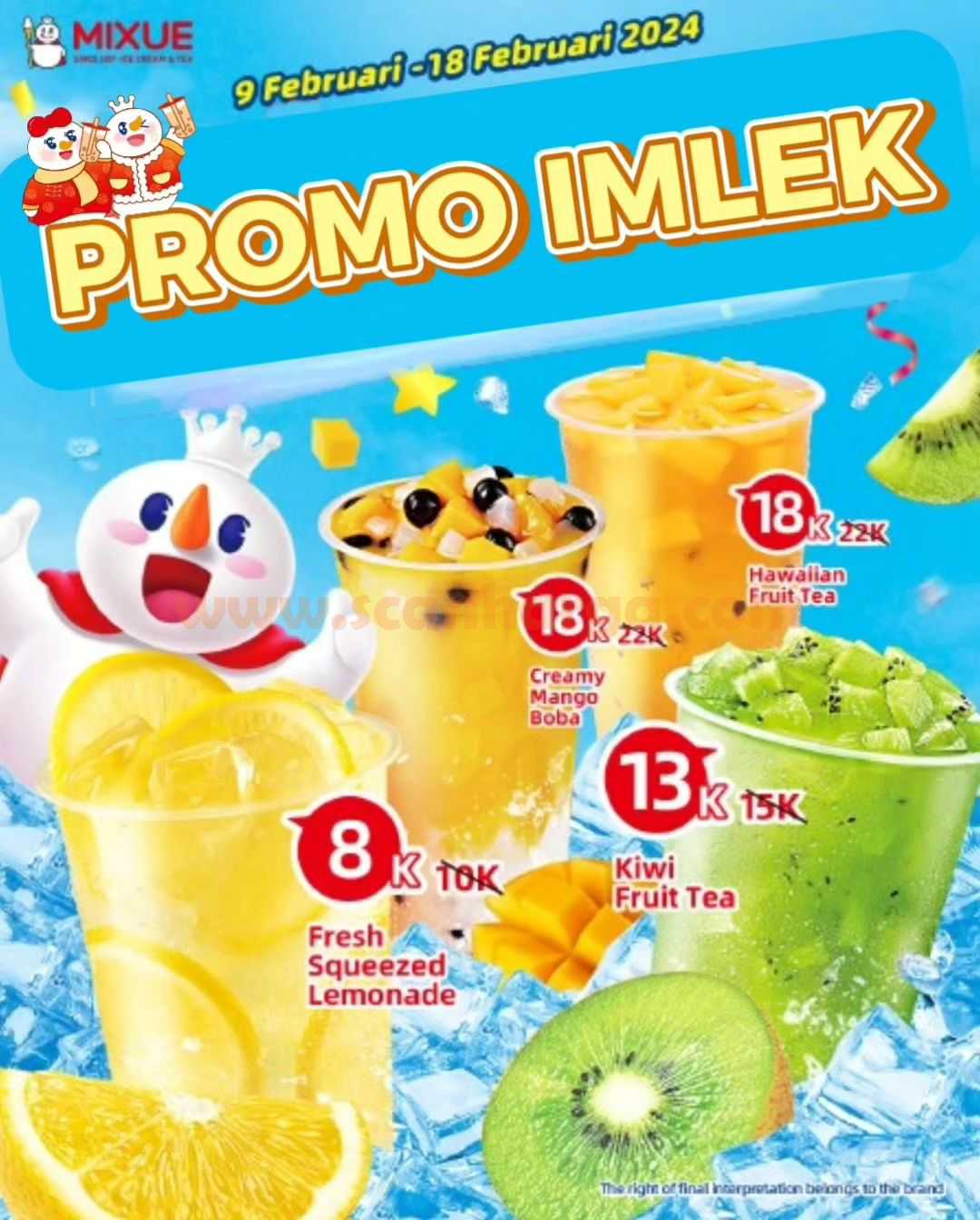 MIXUE Promo IMLEK - Harga Spesial Minuman mulai Rp. 8.000