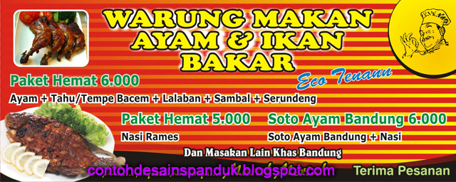 Warung Makan Ayam dan Ikan Bakar  Contoh Desain Spanduk