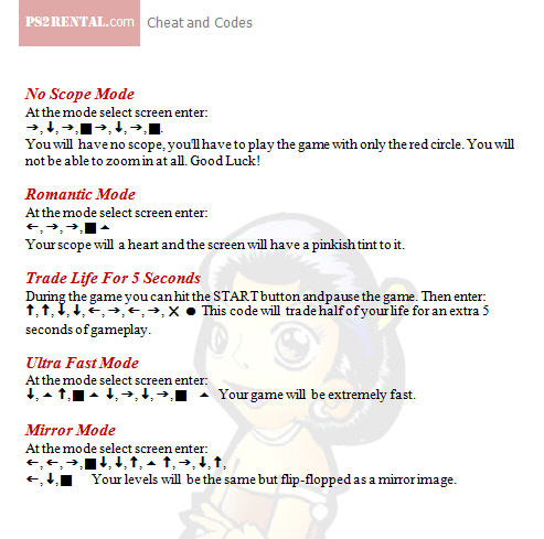 Silent Scope 2,playstation 2 cheat code reviews features