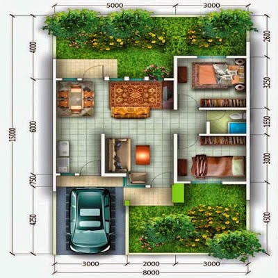 Contoh Denah Rumah Minimalis Beserta Ukurannya