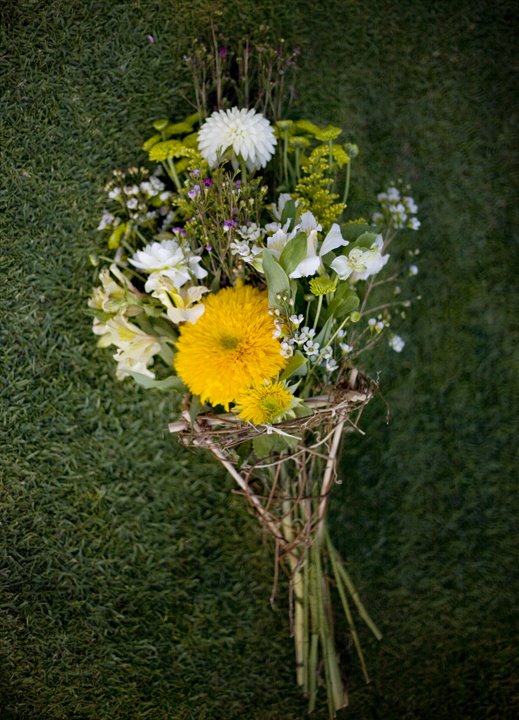 types of flowers ranunculus Yellow Wildflower Wedding Bouquet | 519 x 720