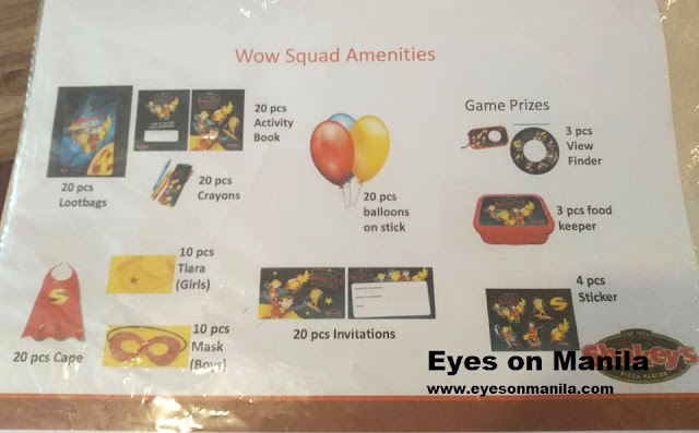 Shakey's Wow Squad Theme Kiddie Package