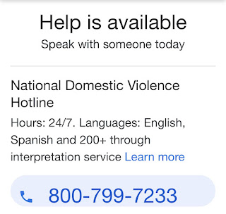 Screenshot of the national domestic violence hotline