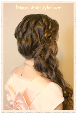 Glamorous side swept hairstyle with curls