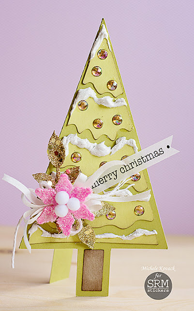 SRM Stickers Blog - Merry Christmas! by Michele - #christmas #stickers #glitter #rhinestones #card