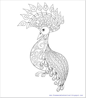Vector - Coloring page with Bird-3