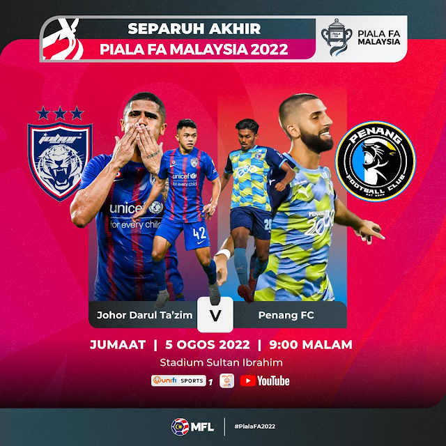 Live Streaming JDT vs Penang