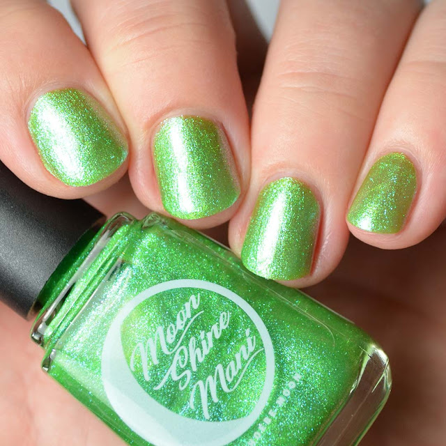 green shimmer nail polish