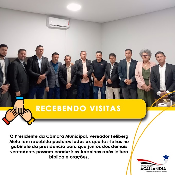 Pastores evangélicos são recebidos todas as quartas-feiras no gabinete da presidência da câmara de Açailândia