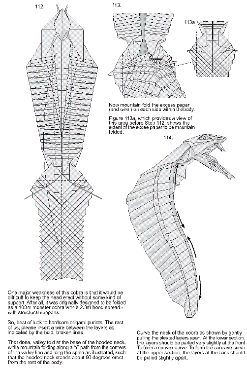 Origami Instructions King Cobra