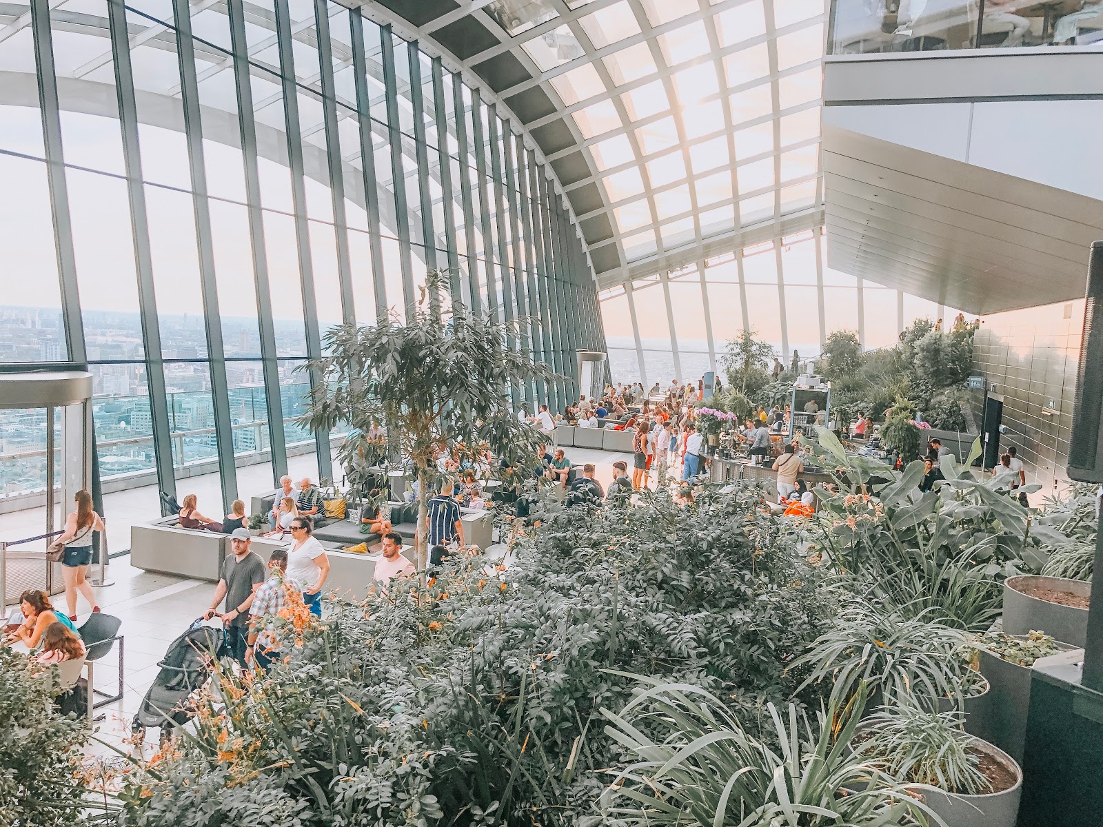 the sky garden, inside the sky garden london