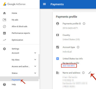  di postingan kali ini saya ingin memperlihatkan tutorial  Cara Submit Tax Akun Google Adsense USA Terbaru + Jasa Submit