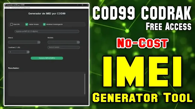 COD99 CODRAK Free Access Version 1.5 | No Cost IMEI Generator Tool 2024