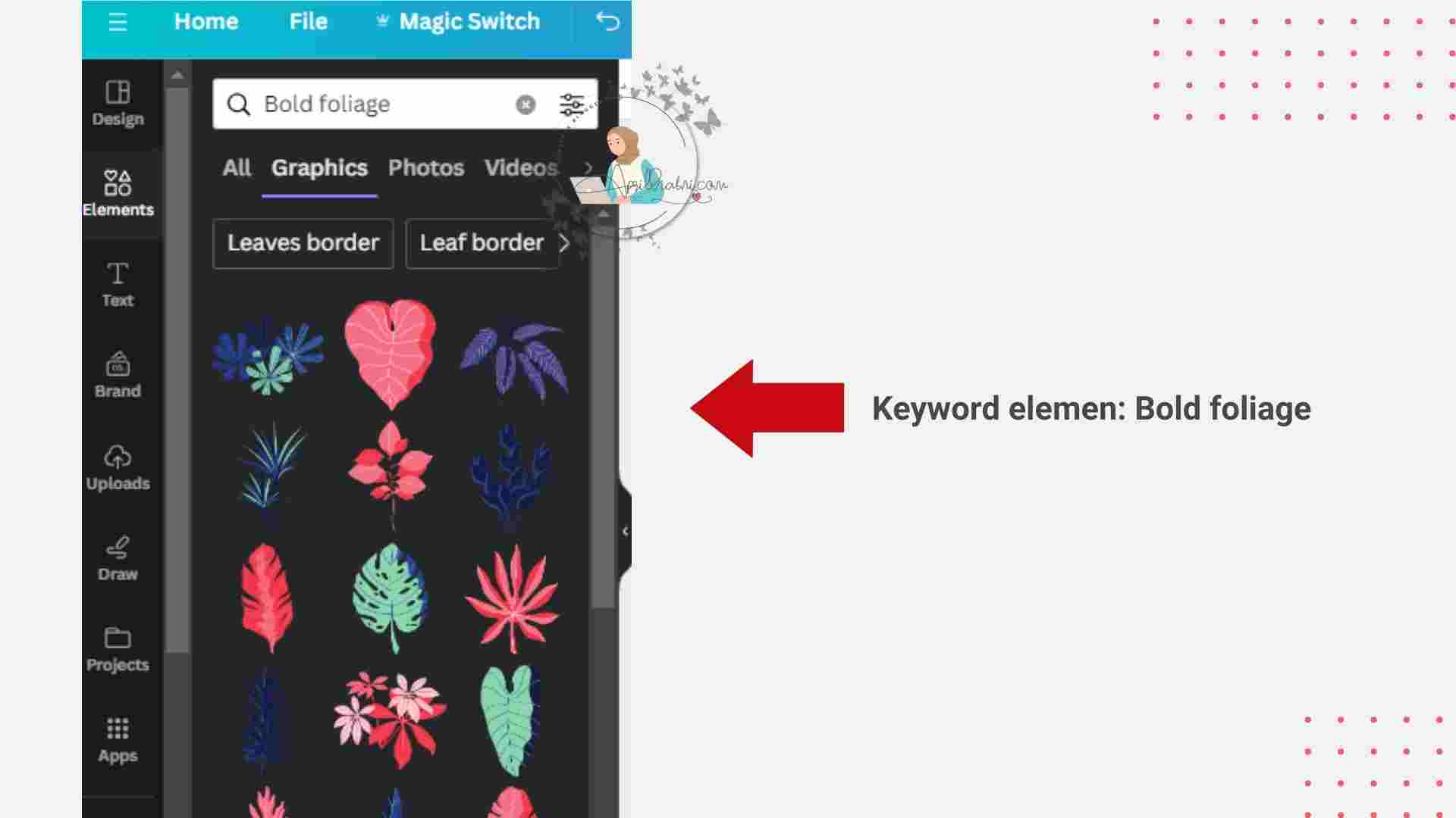 keyword elemen gratis canva