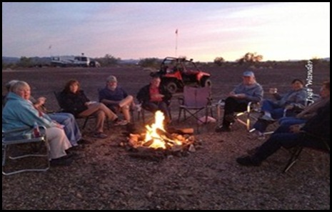 Quartzsite campfire by Jeri