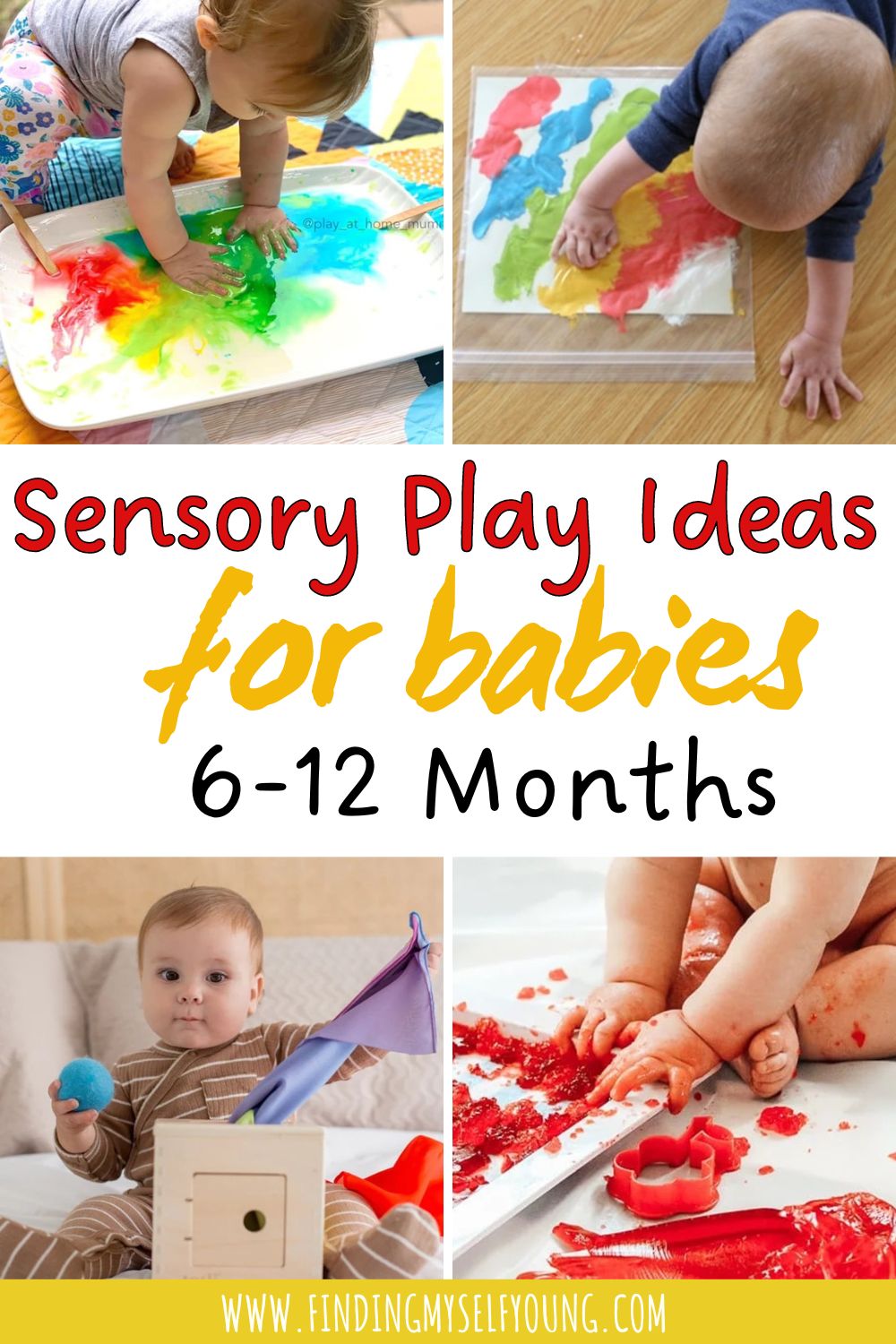 Sensory play ideas for babies 6-12 months old.