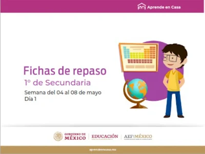 Secundaria Fichas de trabajo para Aprender en Casa de la semana del 4 al 8 de mayo