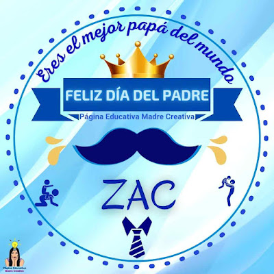 Solapín Nombre Zac para redes sociales por Día del Padre