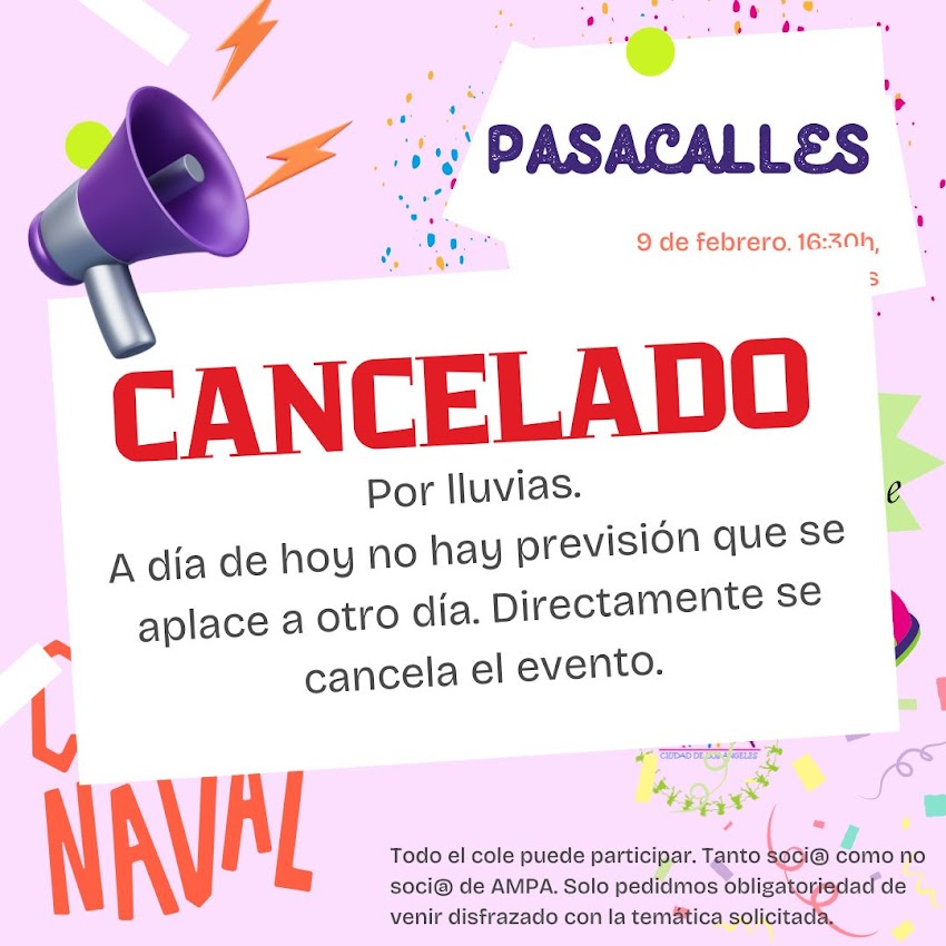 PASACALLES CANCELADO