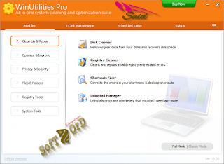 تحميل برنامج صيانة وتنظيف نظام الكمبيوترWinUtilities Professional Edition 15.45 