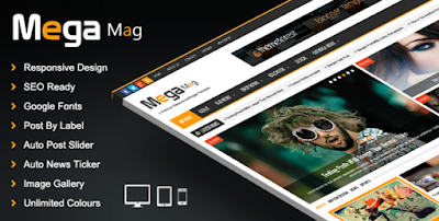 Mega Mag - Responsive Magazine Blogger Template , Download - Mega Mag V1.30 - Responsive Magazine blogger template , download template premium mega mag v.1.30 gratis