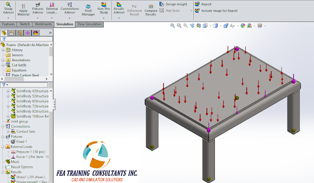 welded structure conctact sets solidworks simulation