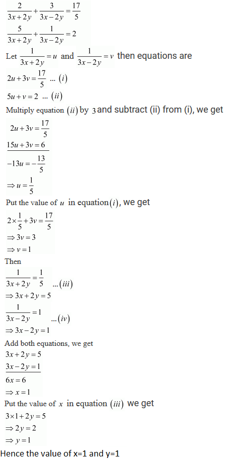 R D Sharma Solutions Class 10th Ch 3 Pair Of Linear Equations In Two Variables Exercise 3 3