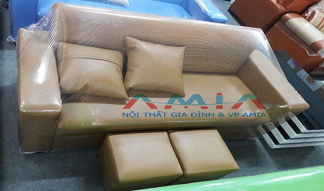Hình ảnh cho mẫu sofa văng giá rẻ tại Hà Nội với thiết kế hiện đại bài trí trong không gian căn phòng khách nhỏ