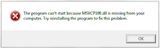 Cara Mengatasi MSVCP100.dll MSVCR100.dll Is Missing
