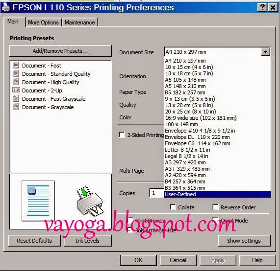 TIPS TRIK KOMPUTER DAN INTERNET: Cara Setting Print Kertas 