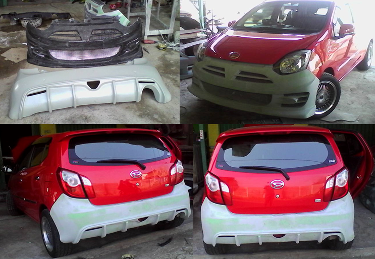 Bumper Custom Ayla Agya Noblesse Style Body  kit Mobil